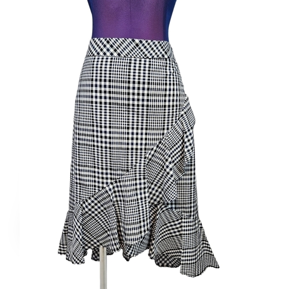 NWT Trina Turk Nikita Picnic Plaid Wrap Ruffle Skirt Size 0 Women's - Picture 12 of 12